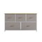 Emma and Oliver Marley 5 Drawer Storage Dresser with Cast Iron Frame, Wood Top and Easy Pull Fabric Drawers with Wooden Handles
